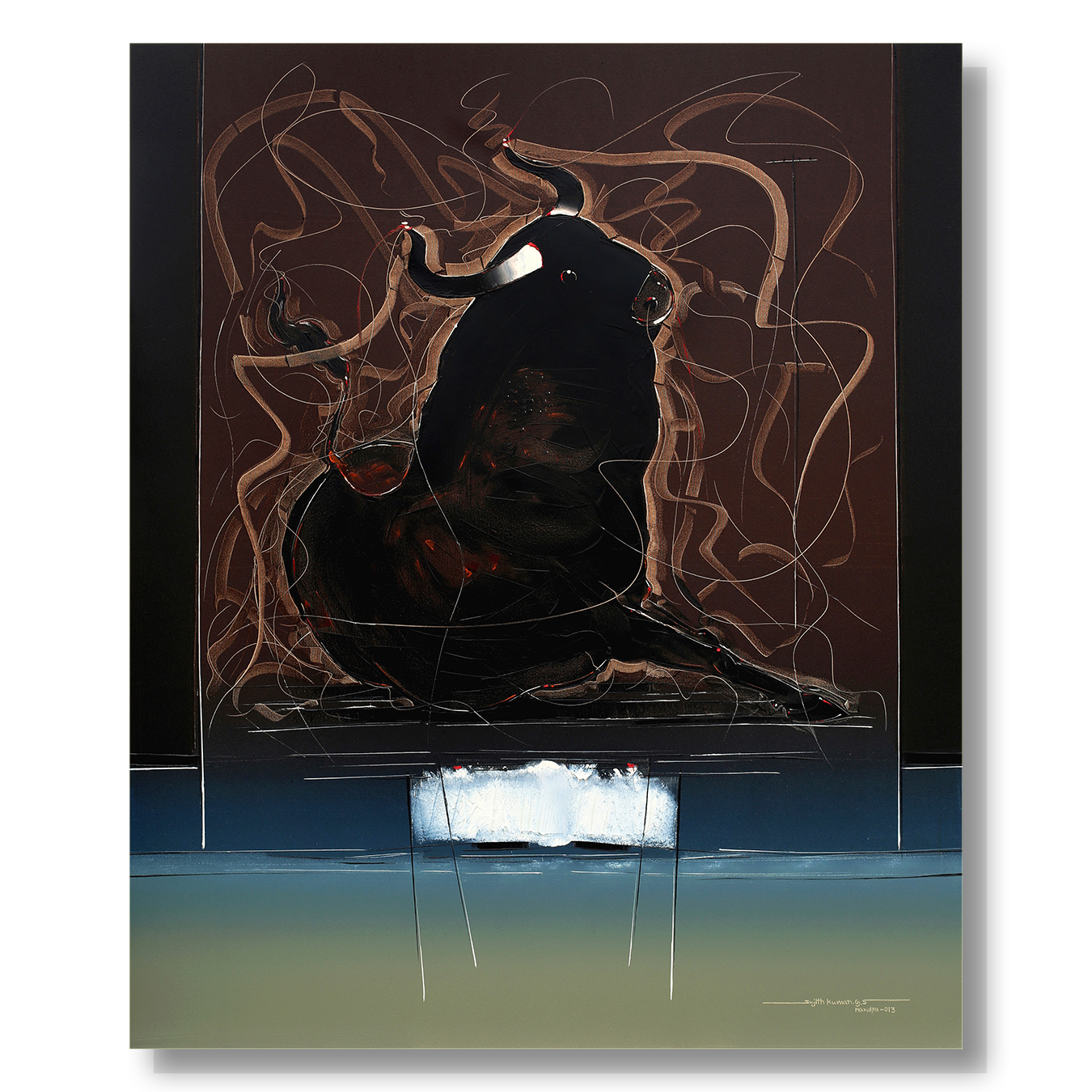 Bull-77 - SUJITH KUMAR GS MANDYA Art Studio Gallery (SKGSM Art Studio Gallery)