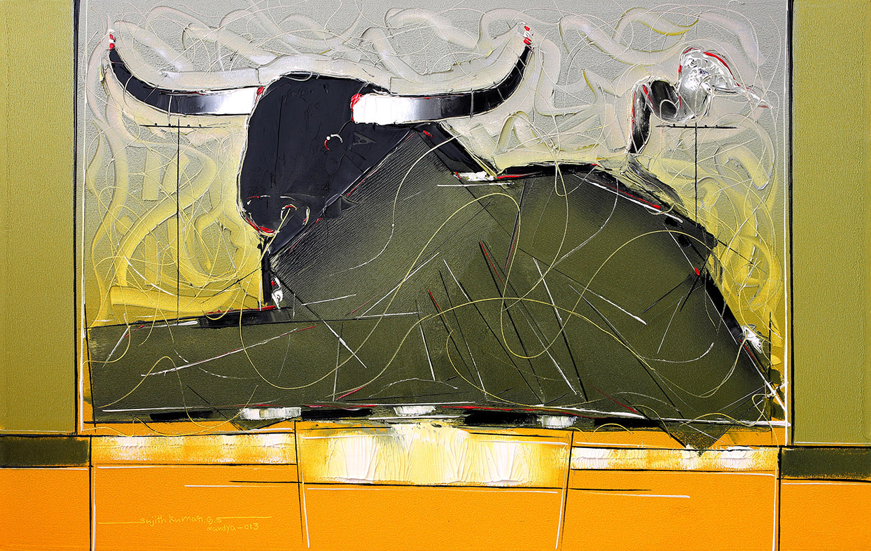 Bull-78 - SUJITH KUMAR GS MANDYA Art Studio Gallery (SKGSM Art Studio Gallery)