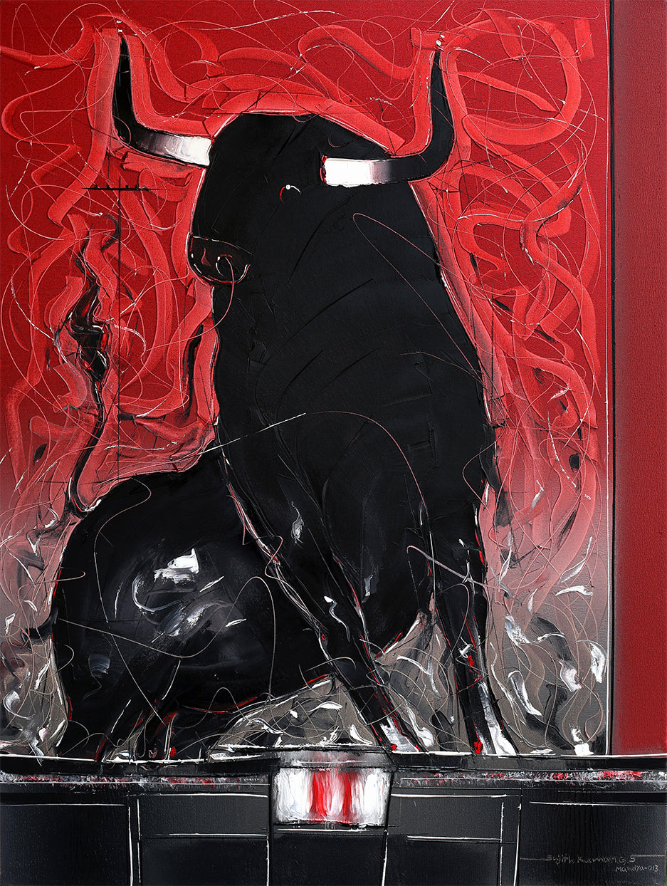 Bull-79 - SUJITH KUMAR GS MANDYA Art Studio Gallery (SKGSM Art Studio Gallery)