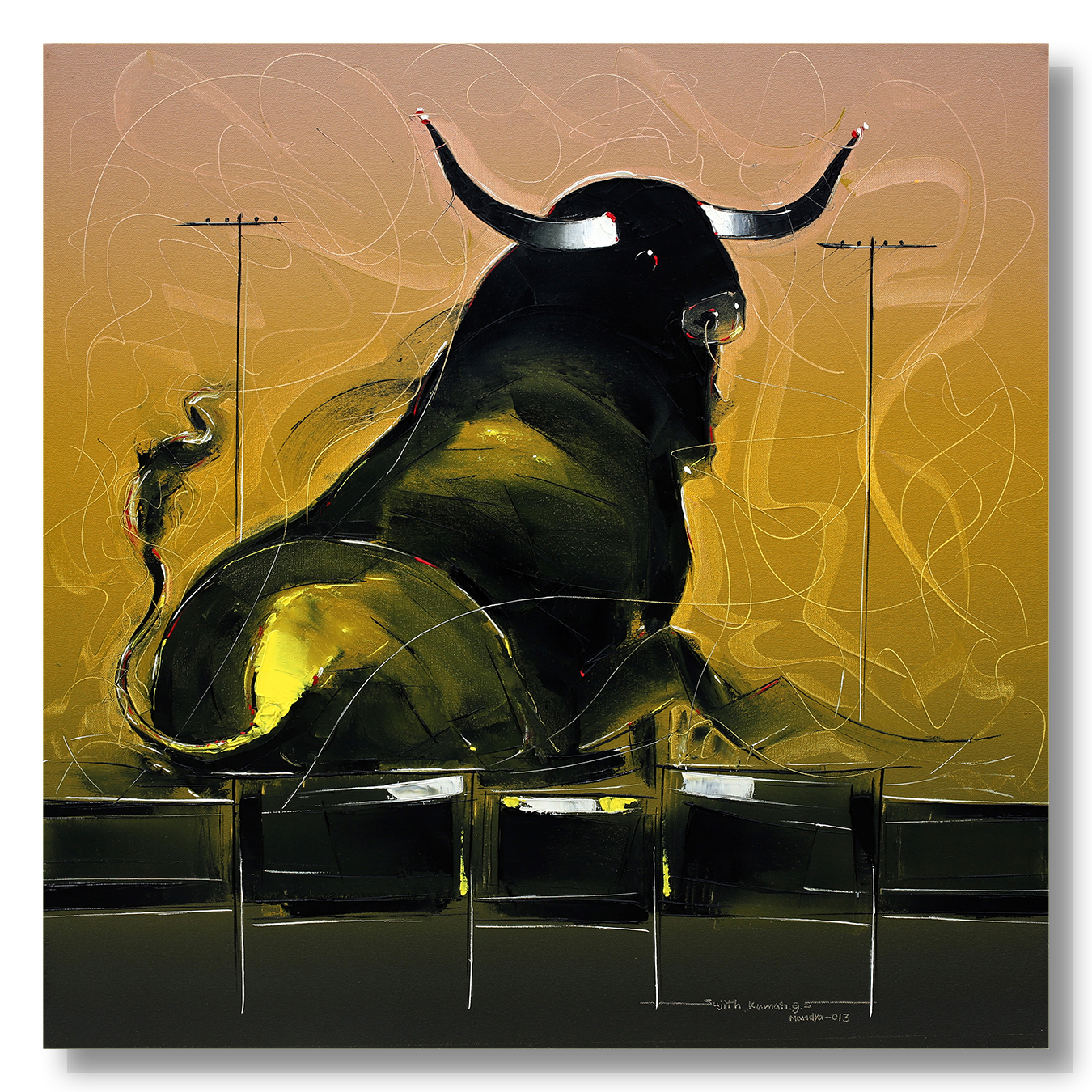 Bull-80 - SUJITH KUMAR GS MANDYA Art Studio Gallery (SKGSM Art Studio Gallery)