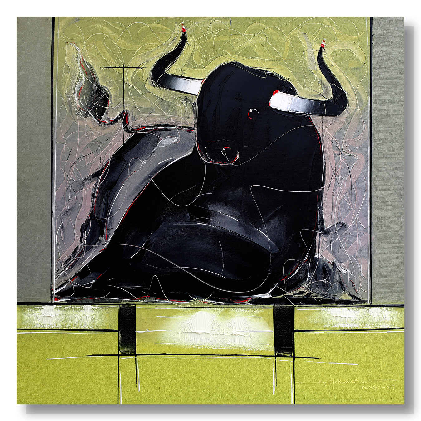 Bull-82 - SUJITH KUMAR GS MANDYA Art Studio Gallery (SKGSM Art Studio Gallery)