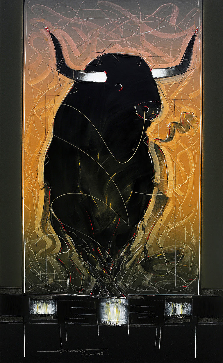 Bull-87 - SUJITH KUMAR GS MANDYA Art Studio Gallery (SKGSM Art Studio Gallery)