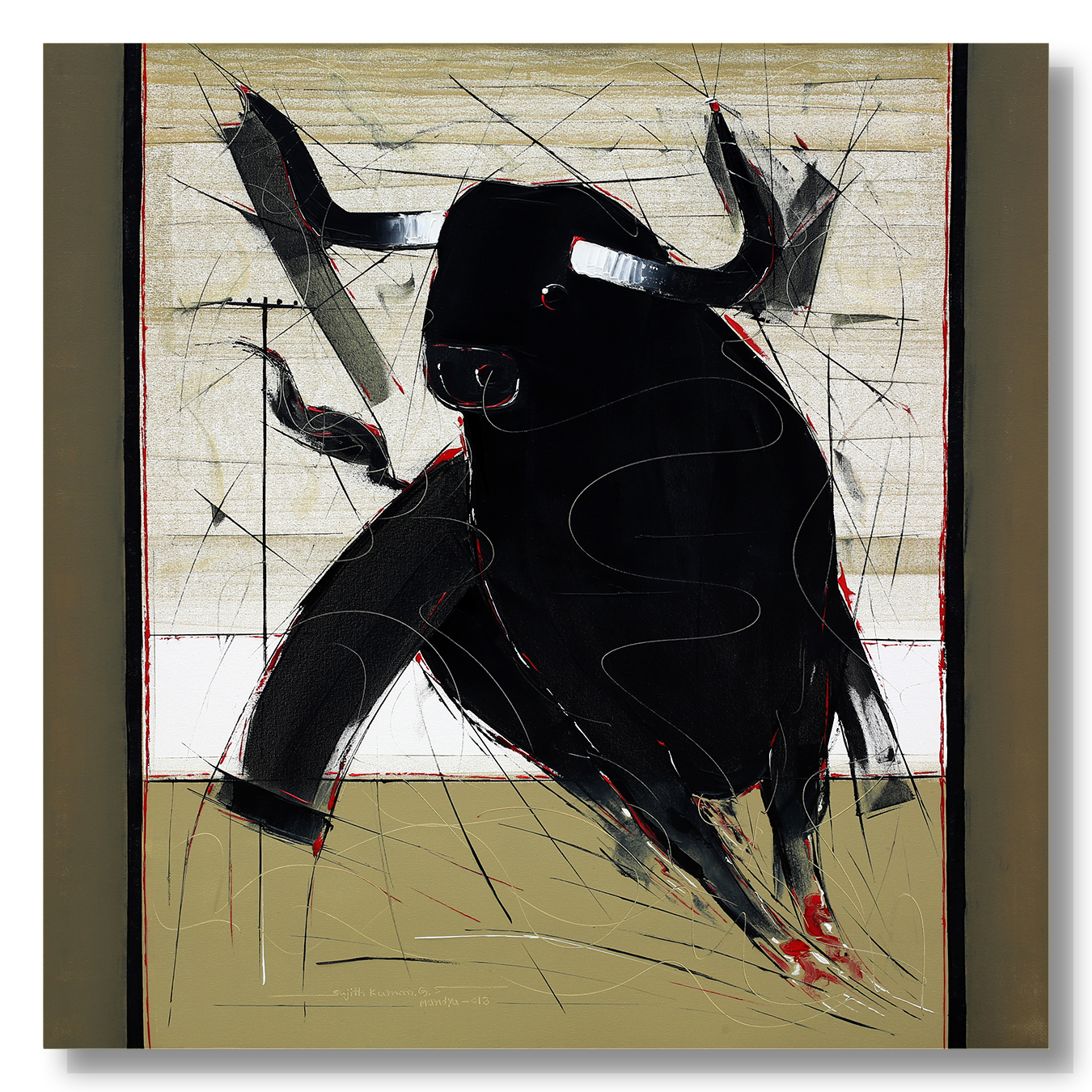 Bull-90 - SUJITH KUMAR GS MANDYA Art Studio Gallery (SKGSM Art Studio Gallery)